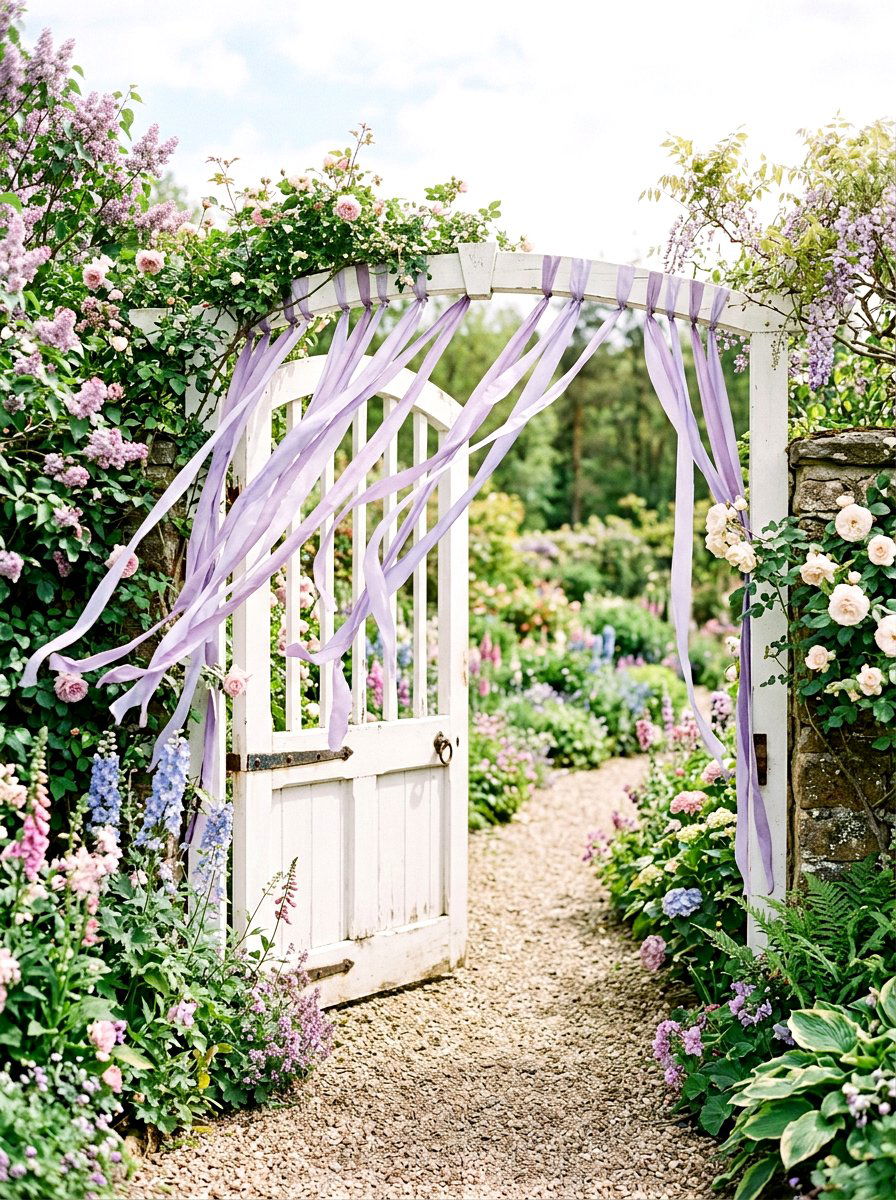 Spring ribbon garden gate - 25 Spring Garden Gate Decor Ideas