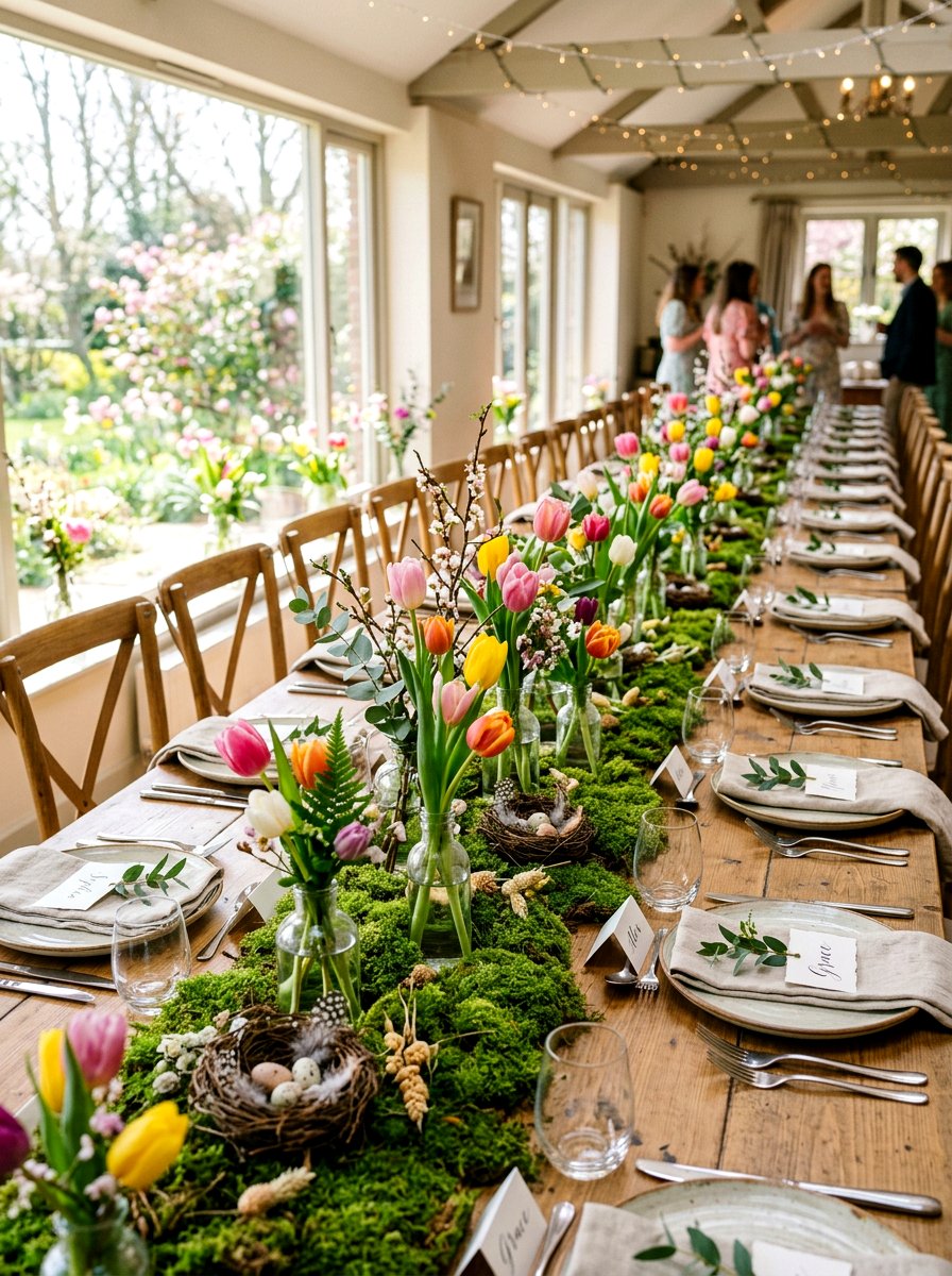 Spring tulip tablescape decor - 25 Spring Tulip Arrangement Ideas