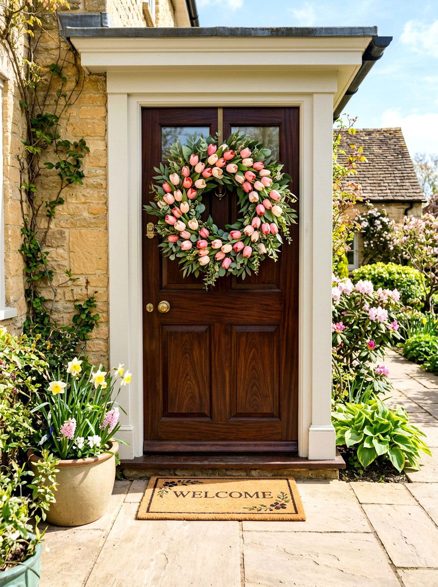 Spring tulip wreath - 25 Spring Tulip Arrangement Ideas