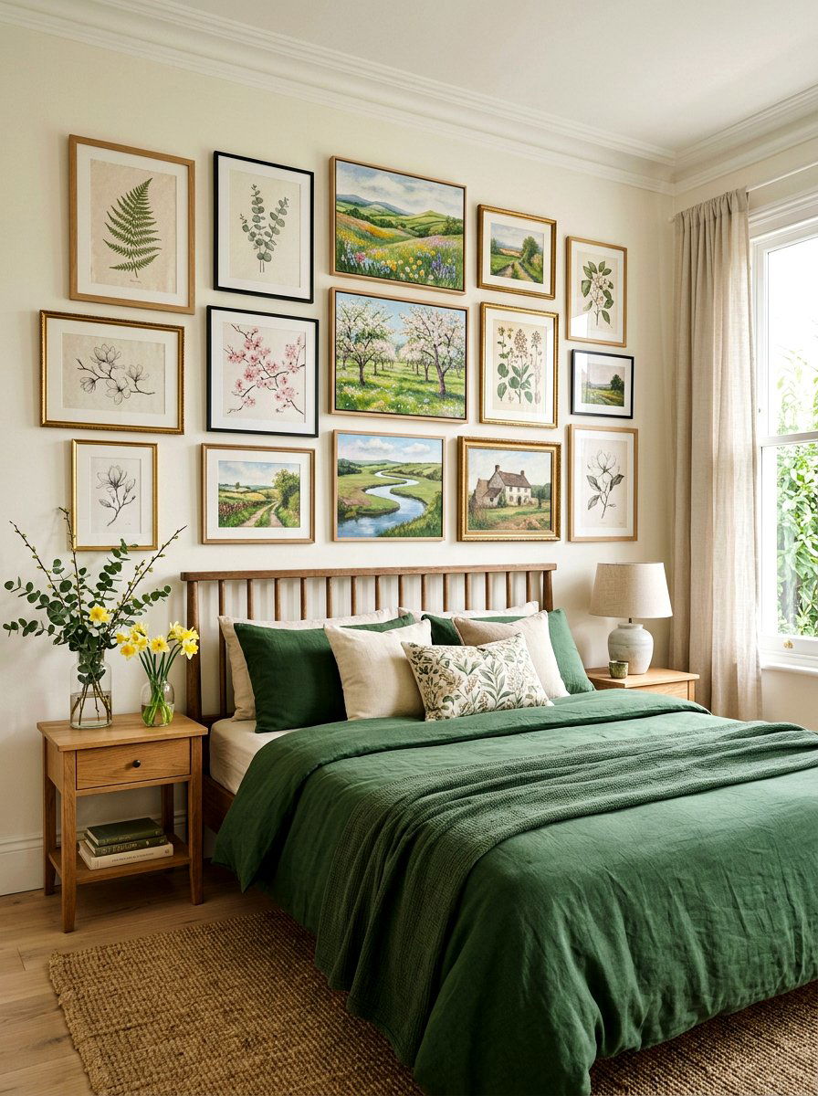 Spring wall art - 25 Spring Master Bedroom Decor Ideas