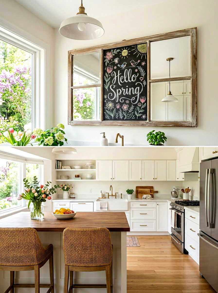 Spring window pane mirror - 25 Spring Mirror Decor Ideas