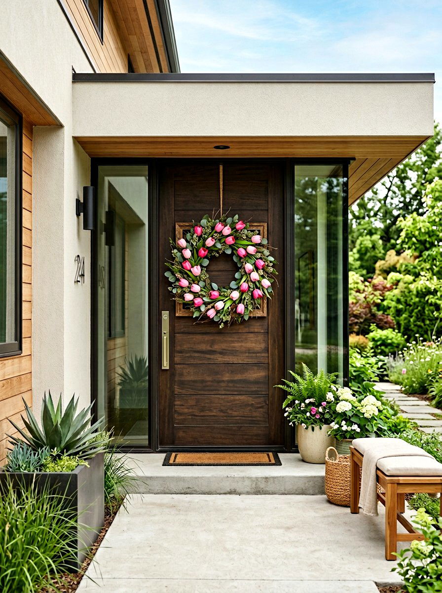 Square Tulip Wreath - 25 Spring Tulip Wreath Ideas