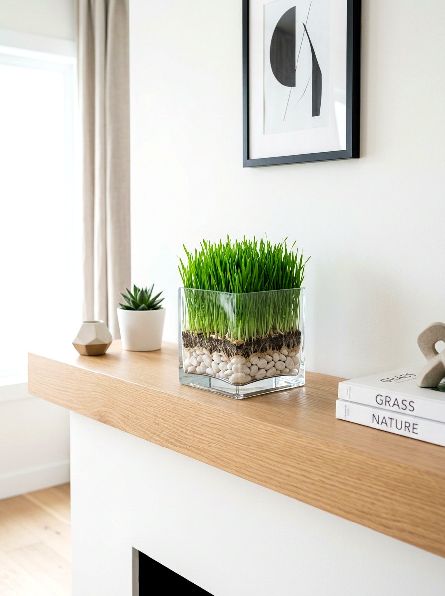 Square glass wheatgrass vase - 25 Spring Wheatgrass Centerpiece Ideas