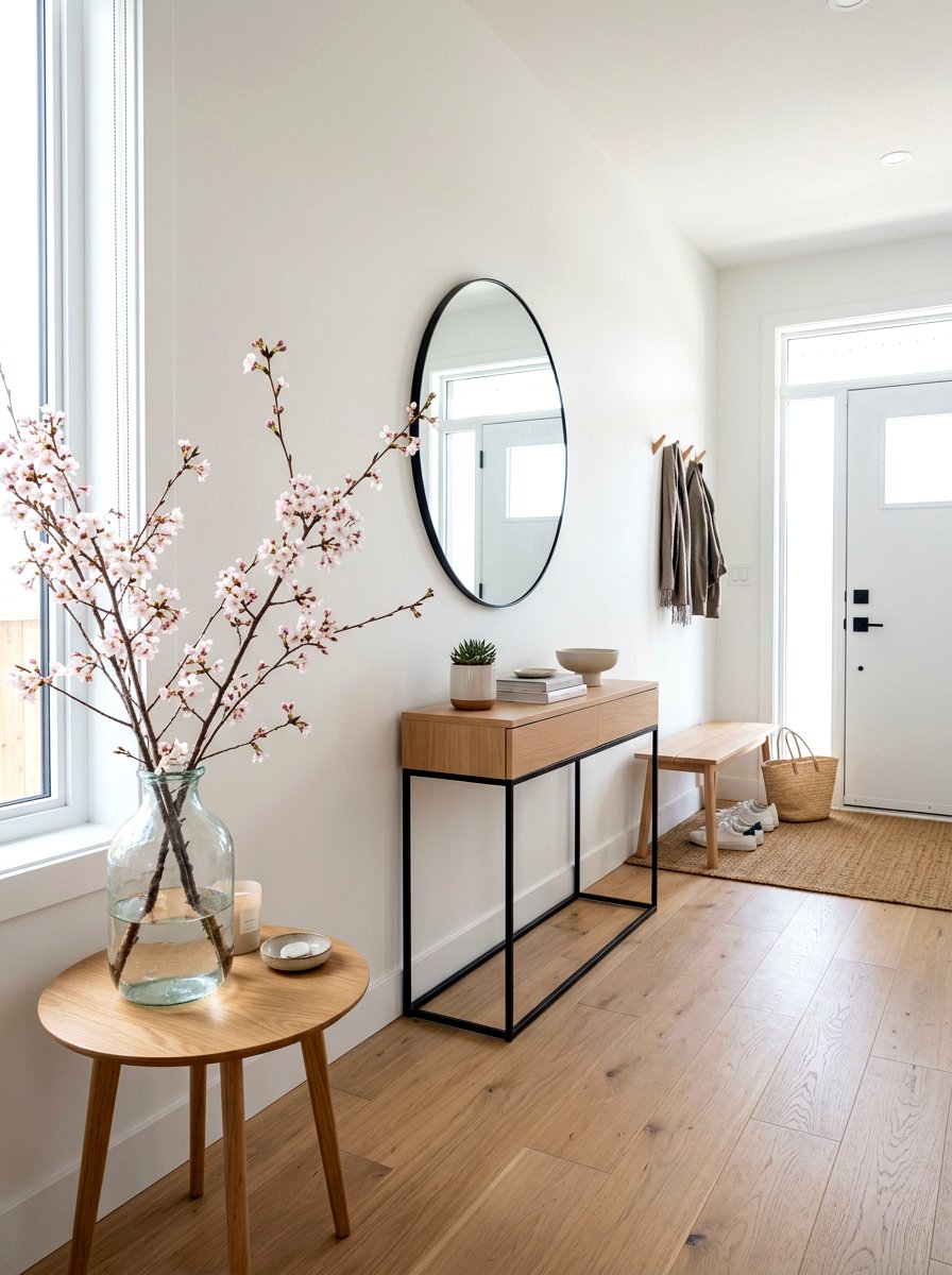 Stacked Books Spring Decor - 25 Spring Side Table Arrangement Ideas