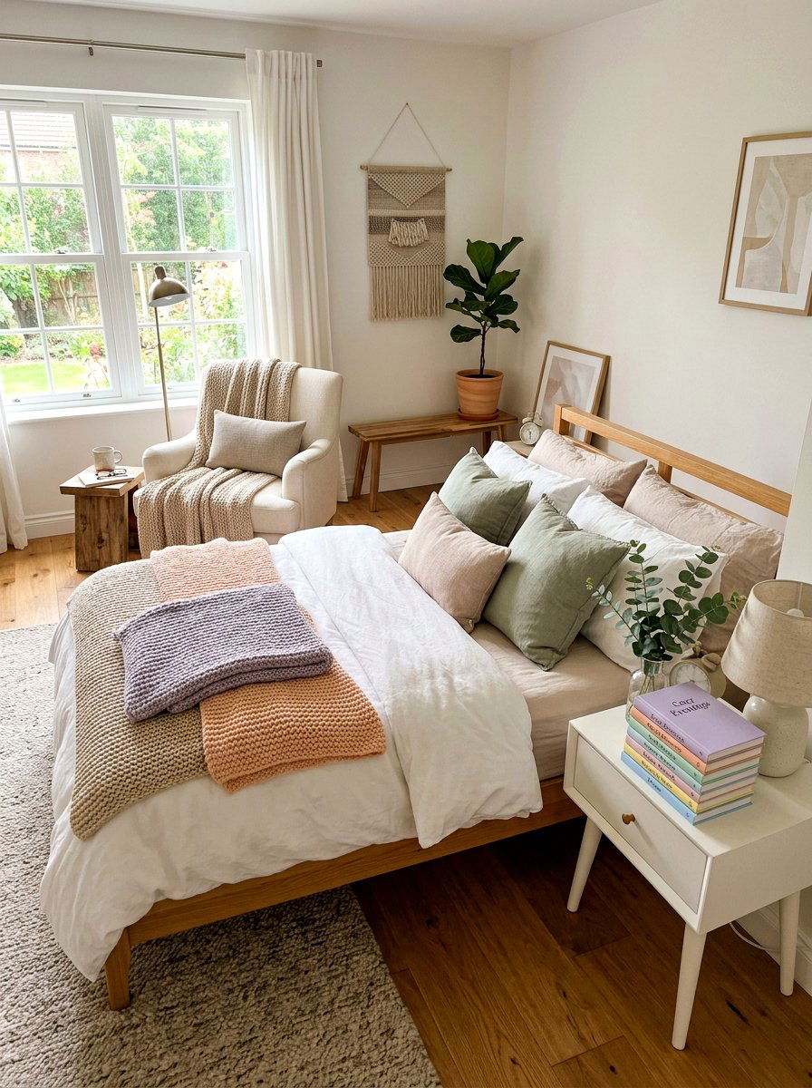 Stacked Pastel Books - 25 Spring Nightstand Decor Ideas