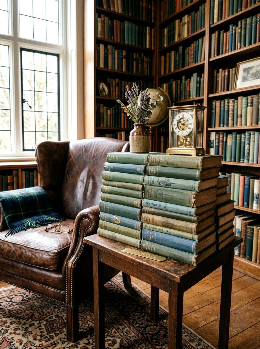 Stacked Vintage Books - 25 Spring Fireplace Mantel Ideas