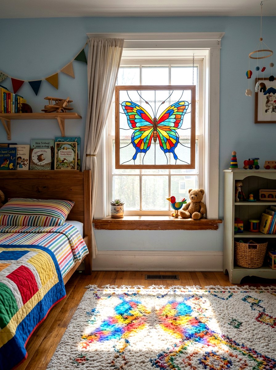 Stained Glass Butterfly - 25 Spring Sun Catcher Ideas