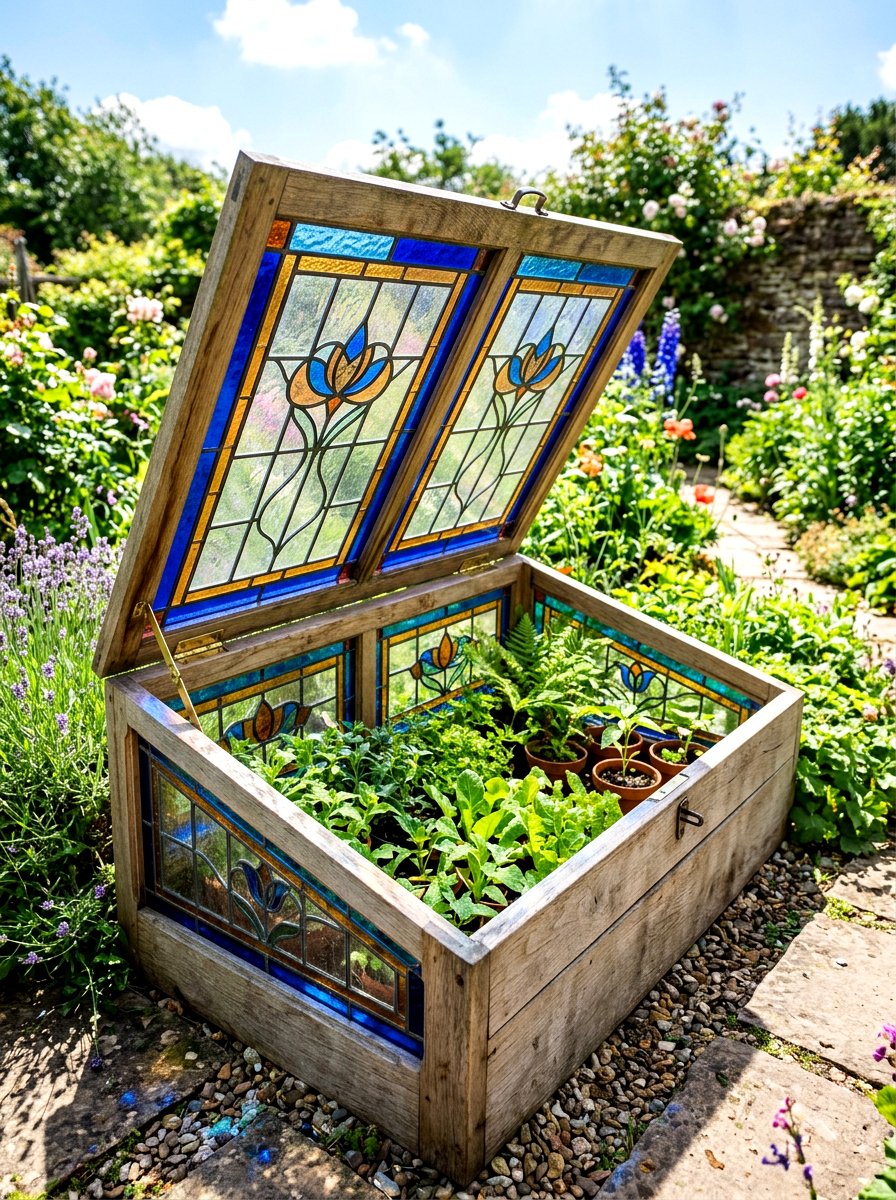 Stained Glass Cold Frame - 25 Spring Cold Frame Decor Ideas