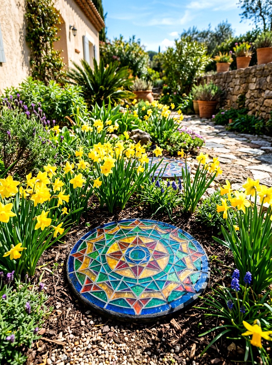 Stained Glass Stepping Stone - 25 Spring Stepping Stone Decor Ideas