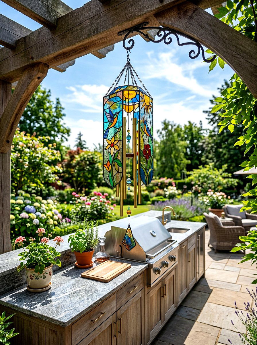 Stained glass wind chime - 25 Spring Wind Chime Ideas