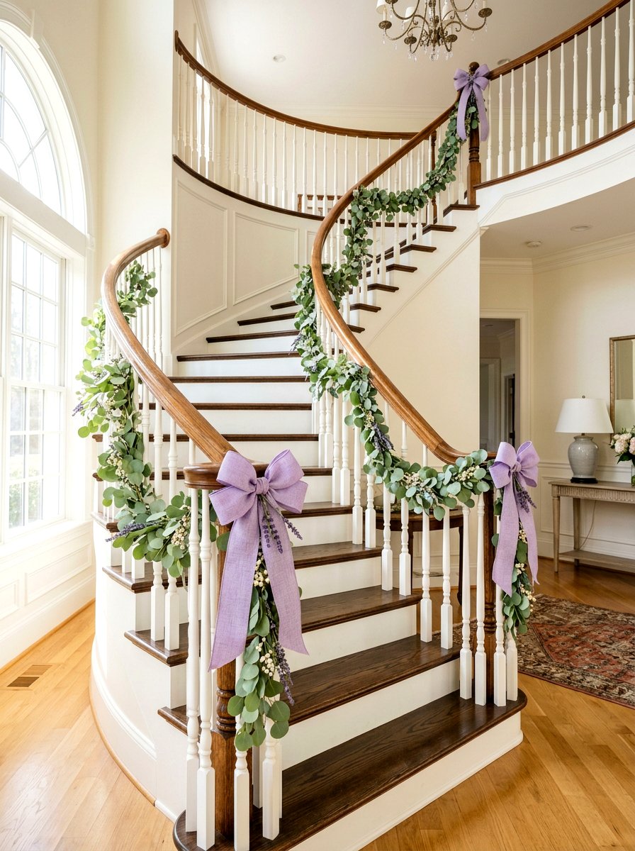 Staircase Bow - 25 Spring Bow Decor Ideas