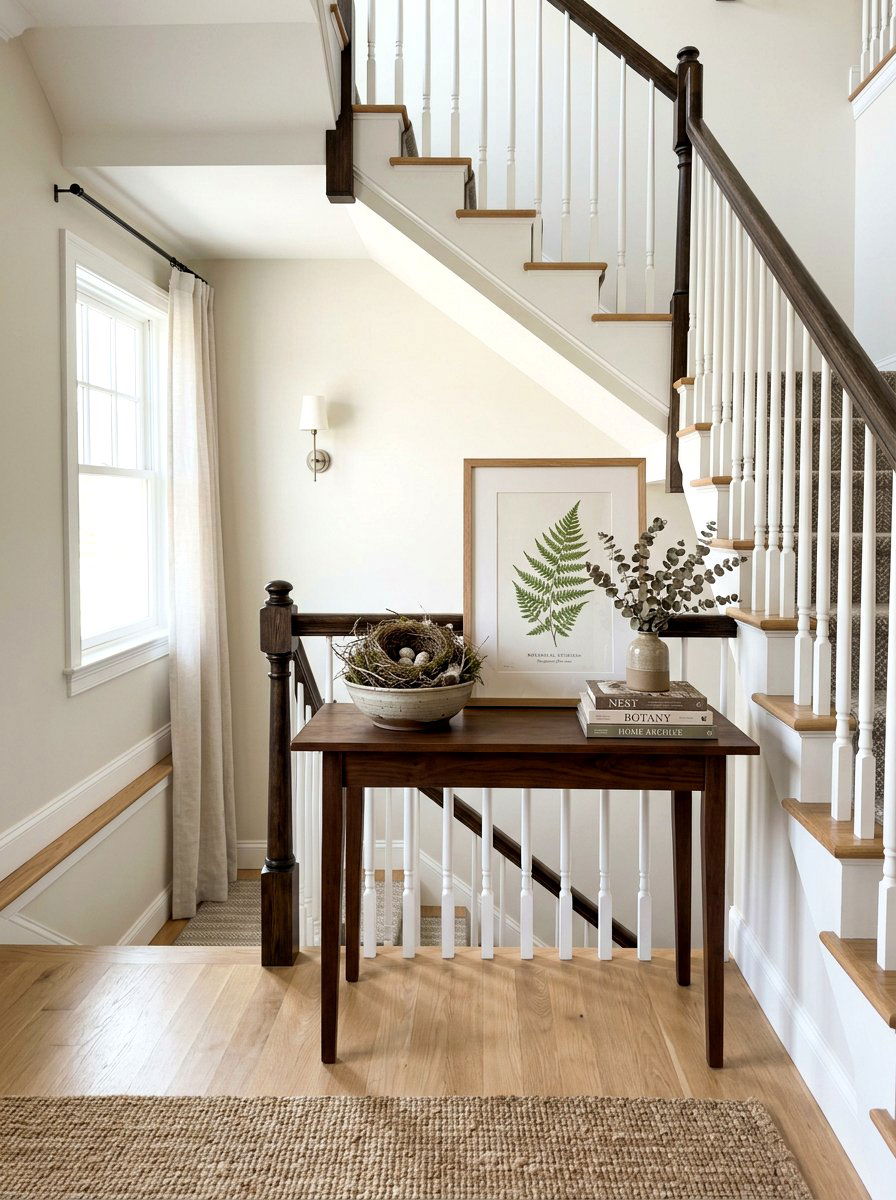 Staircase Landing Table Decor - 25 Spring Bird Nest Decor Ideas