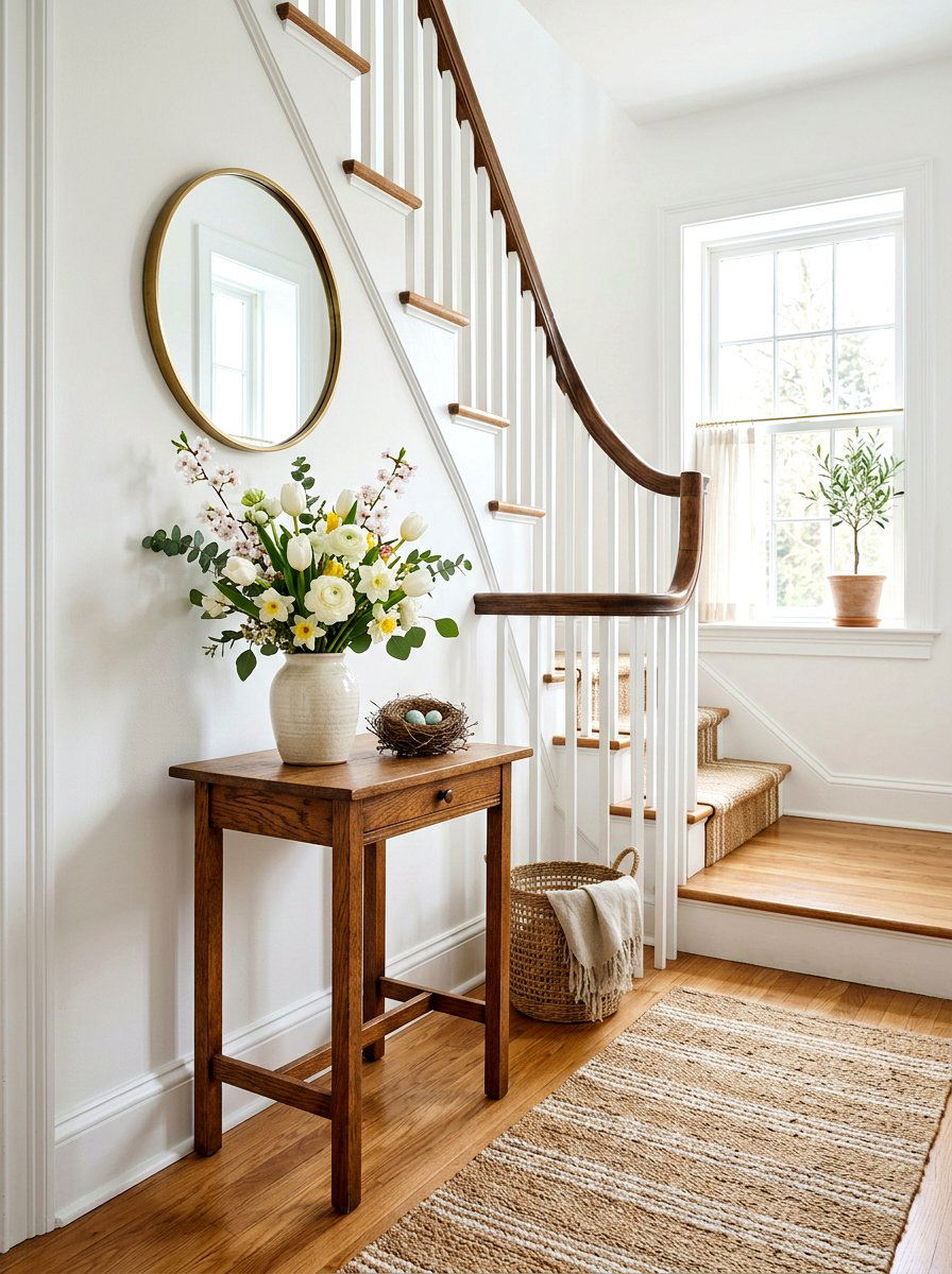 Staircase Landing Vignette - 25 Spring Nest Decor Ideas
