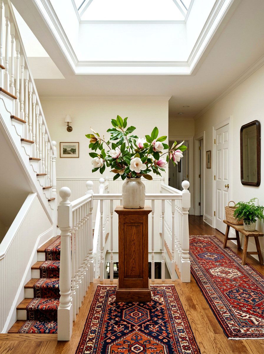Staircase landing magnolia decor - 25 Spring Magnolia Branch Ideas