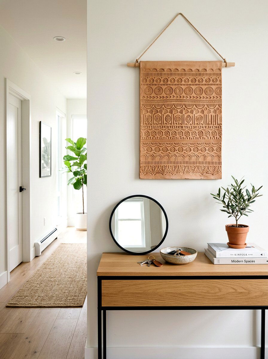 Stamped Clay Wall Hanging - 25 Spring Stamped Decor Ideas