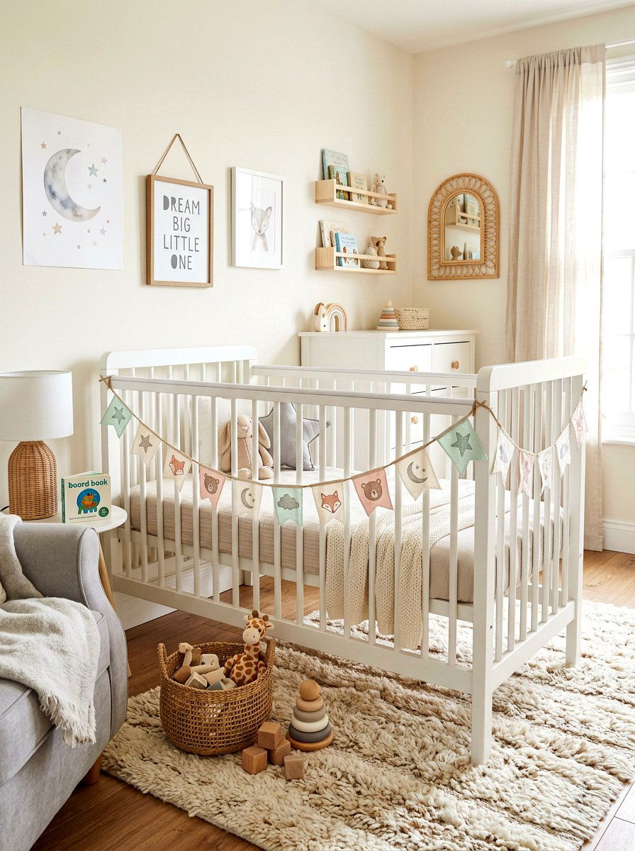 Stamped Fabric Bunting - 25 Spring Stamped Decor Ideas