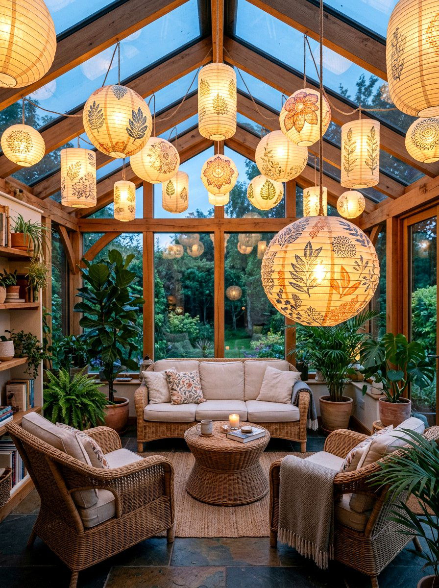 Stamped Paper Lanterns - 25 Spring Stamped Decor Ideas