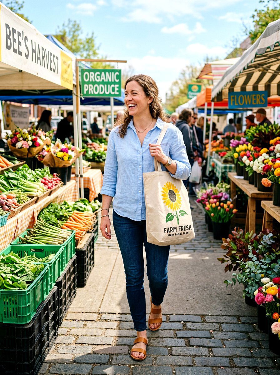 Stenciled Tote Bag - 25 Spring Craft Ideas for Adults