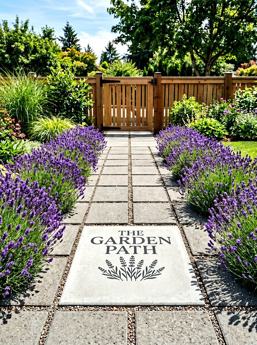 Stenciled garden path sign - 25 Spring Garden Sign Ideas
