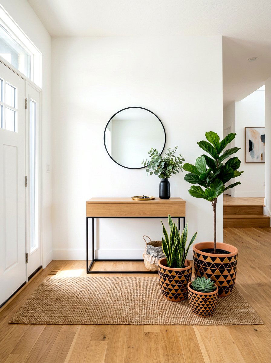 Stenciled geometric clay pots - 25 Spring Terracotta Pot Craft Ideas