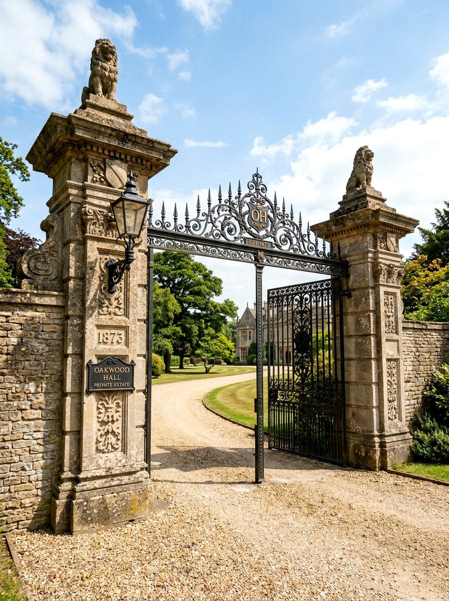 Stone And Iron Gate Combination - 25 Spring Driveway Gate Ideas