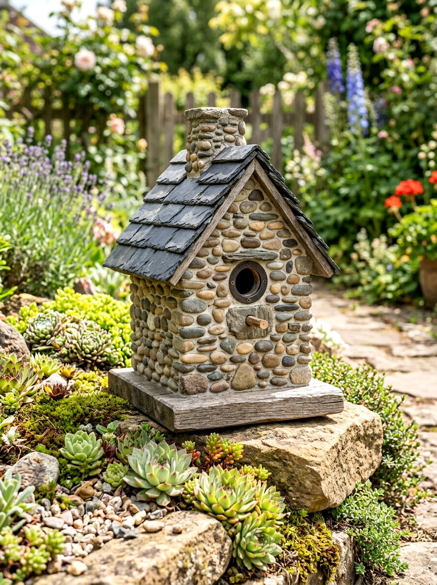 Stone Chimney Birdhouse - 25 Spring DIY Birdhouse Ideas