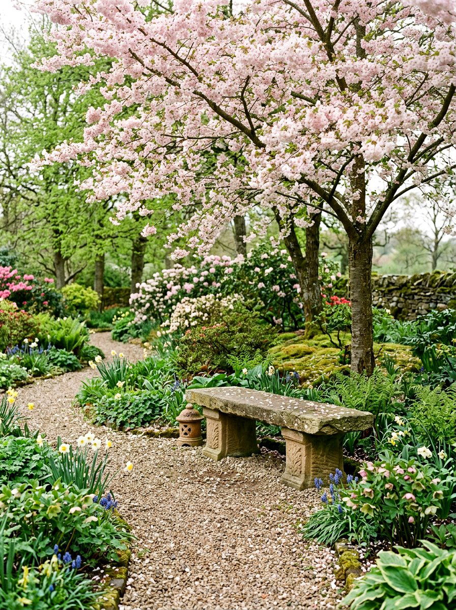 Stone Garden Bench - 25 Spring Stone Garden Decor Ideas