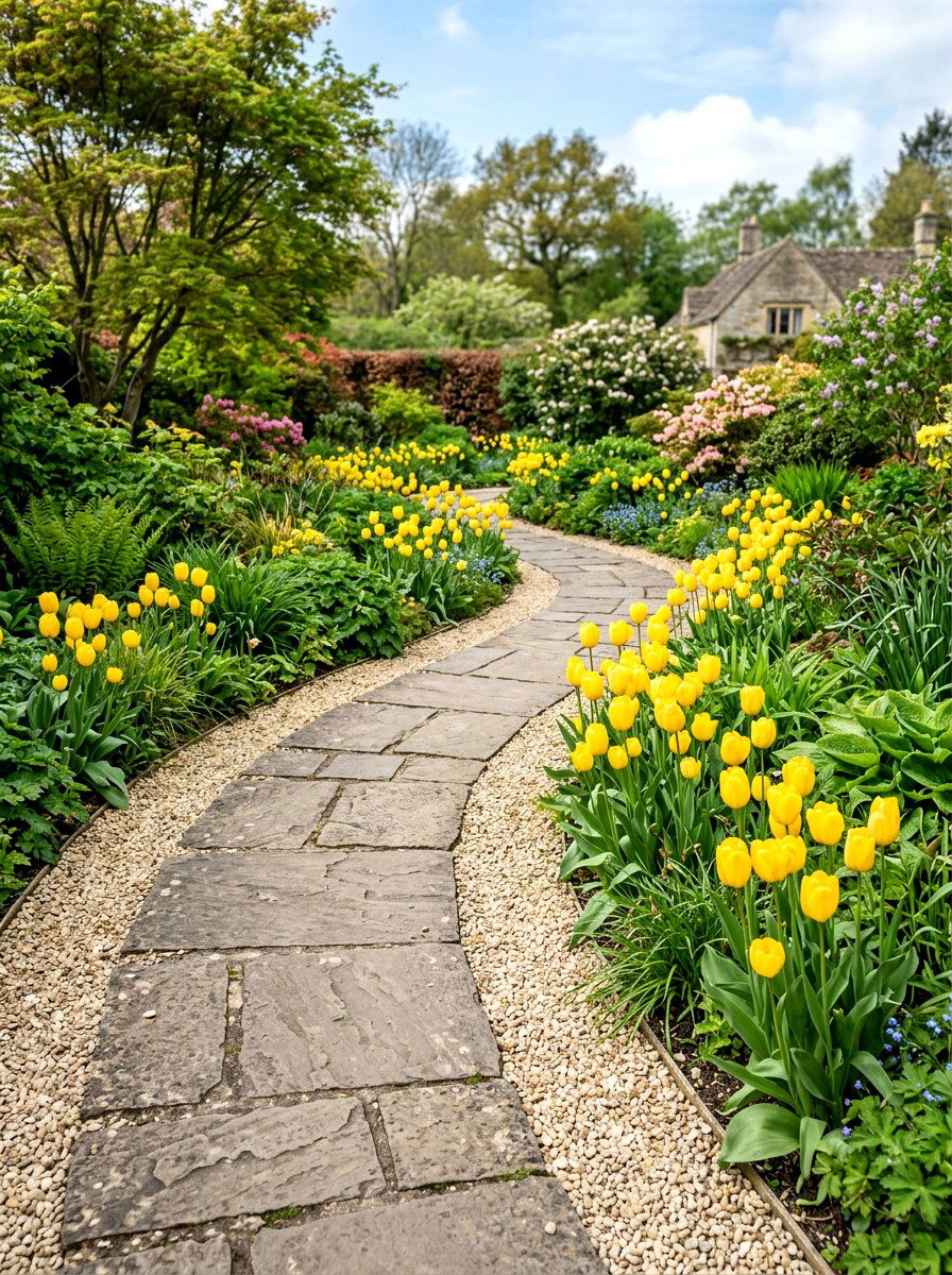 Stone Garden Path - 25 Spring Backyard Decor Ideas