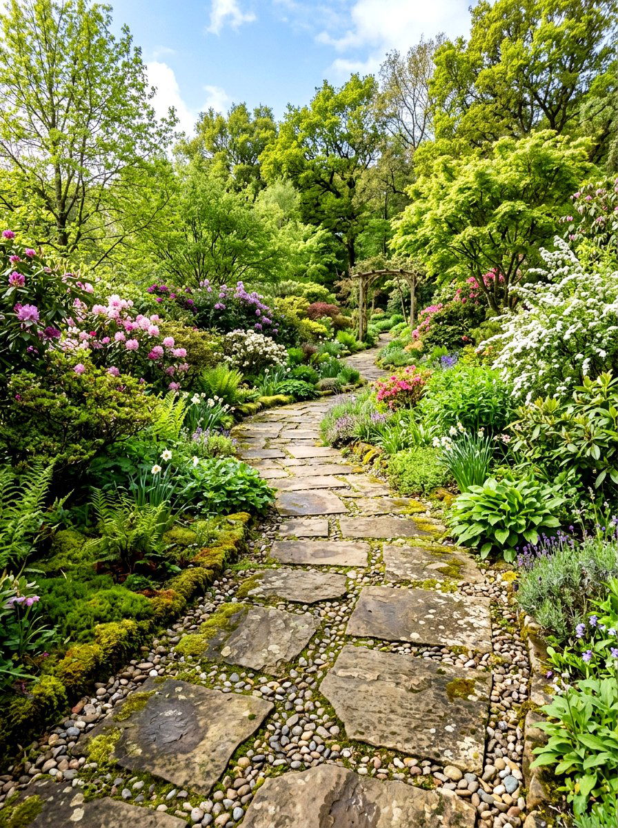 Stone Garden Path - 25 Spring Outdoor Decor Ideas