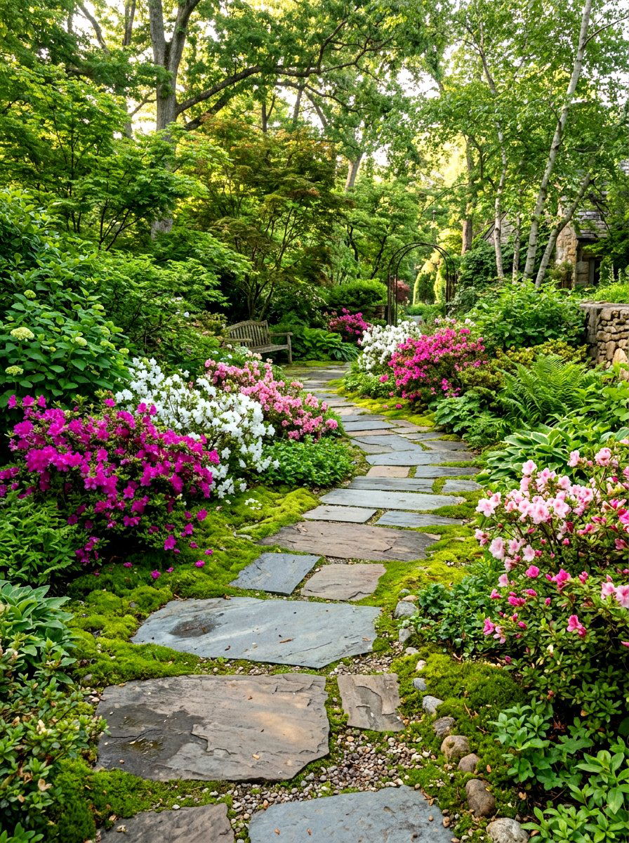 Stone Garden Walkway - 25 Spring Yard Decor Ideas