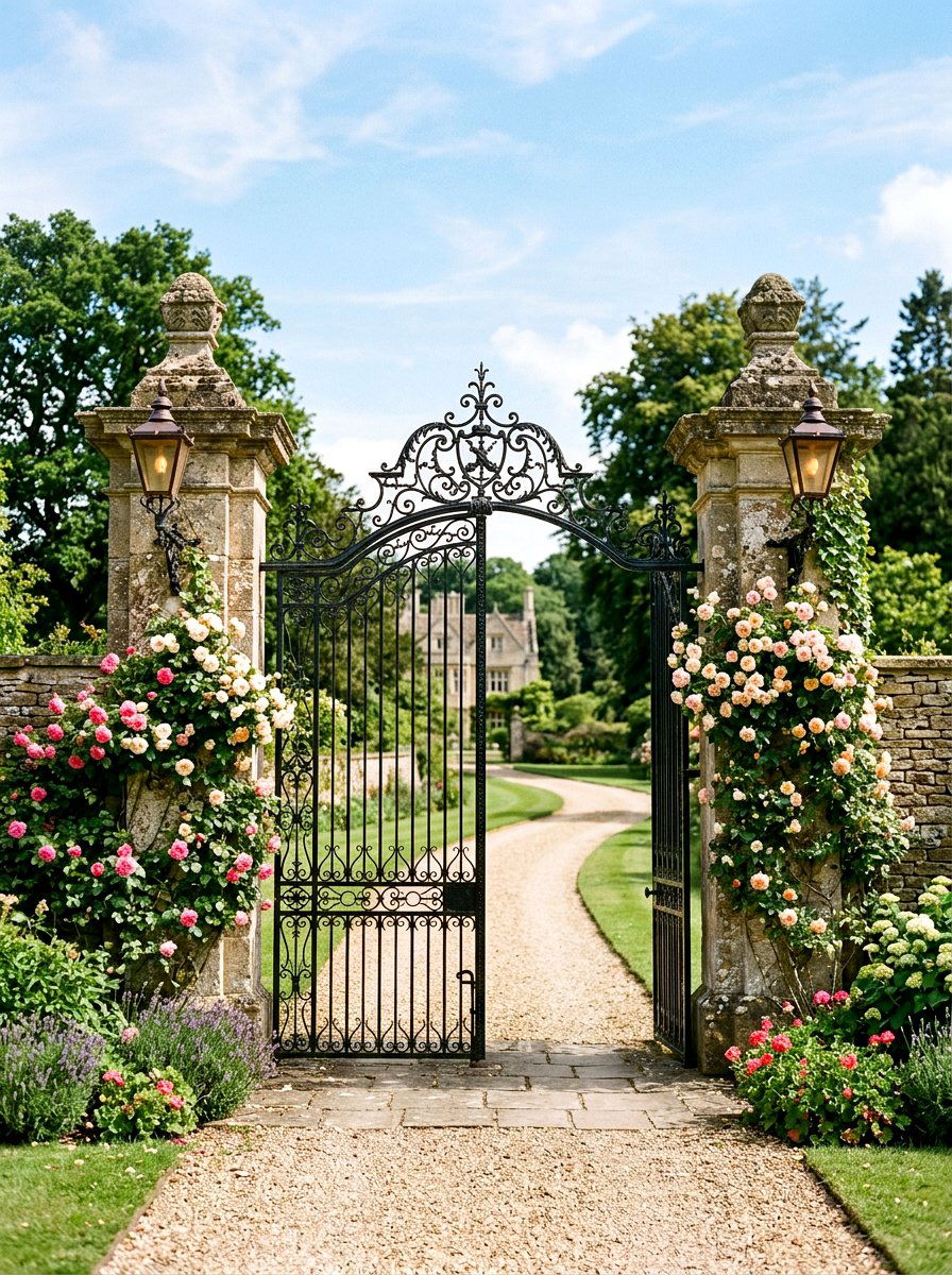 Stone Gate Entrance - 25 Spring Stone Garden Decor Ideas