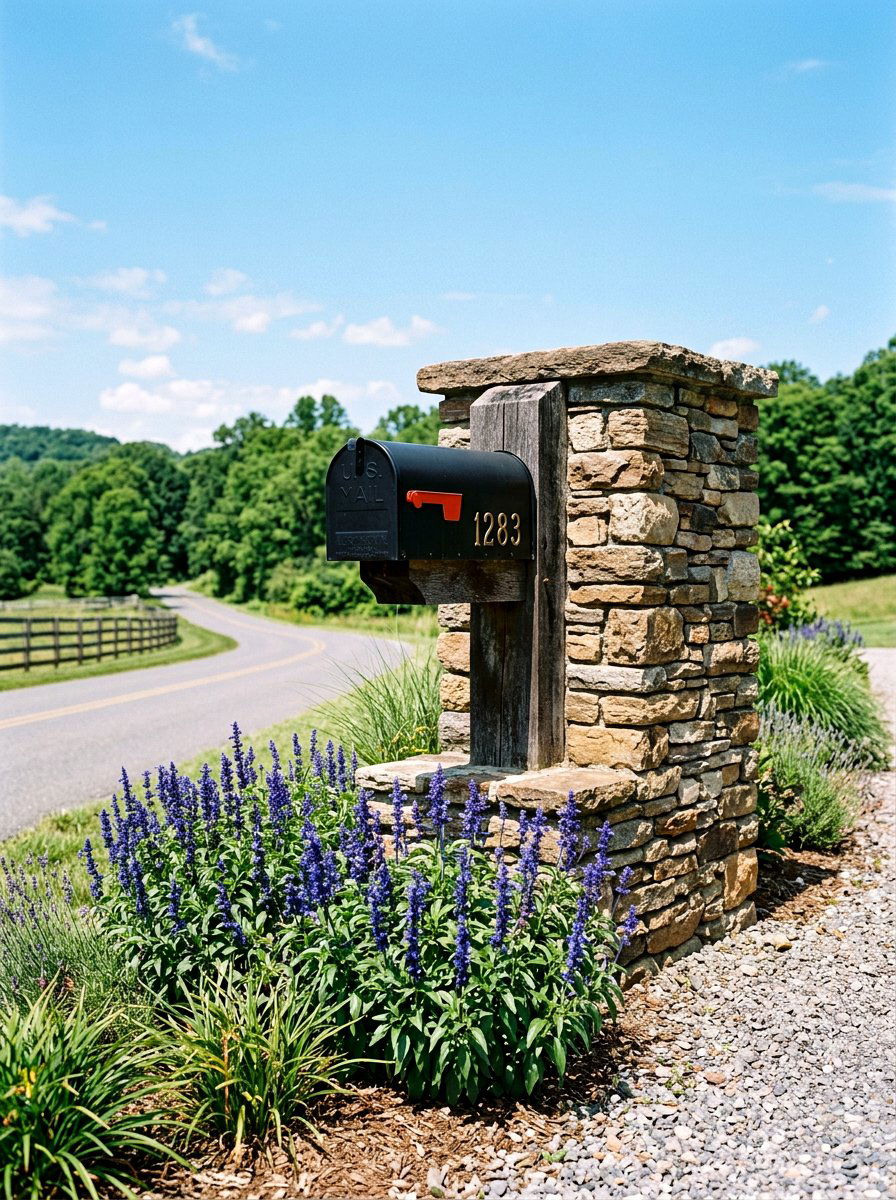 Stone Mailbox Surround - 25 Spring Mailbox Post Decor Ideas