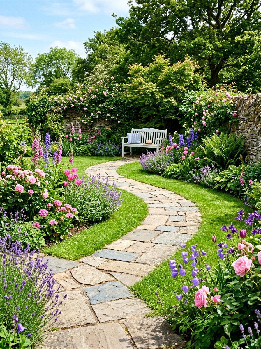 Stone Path Corner - 25 Spring Backyard Corner Decor Ideas