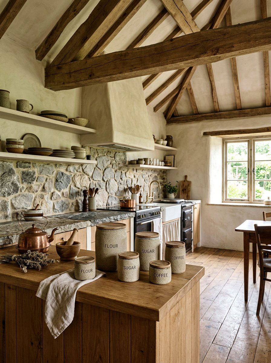 Stone Textured Ceramic Jars - 25 Spring Kitchen Canisters Ideas