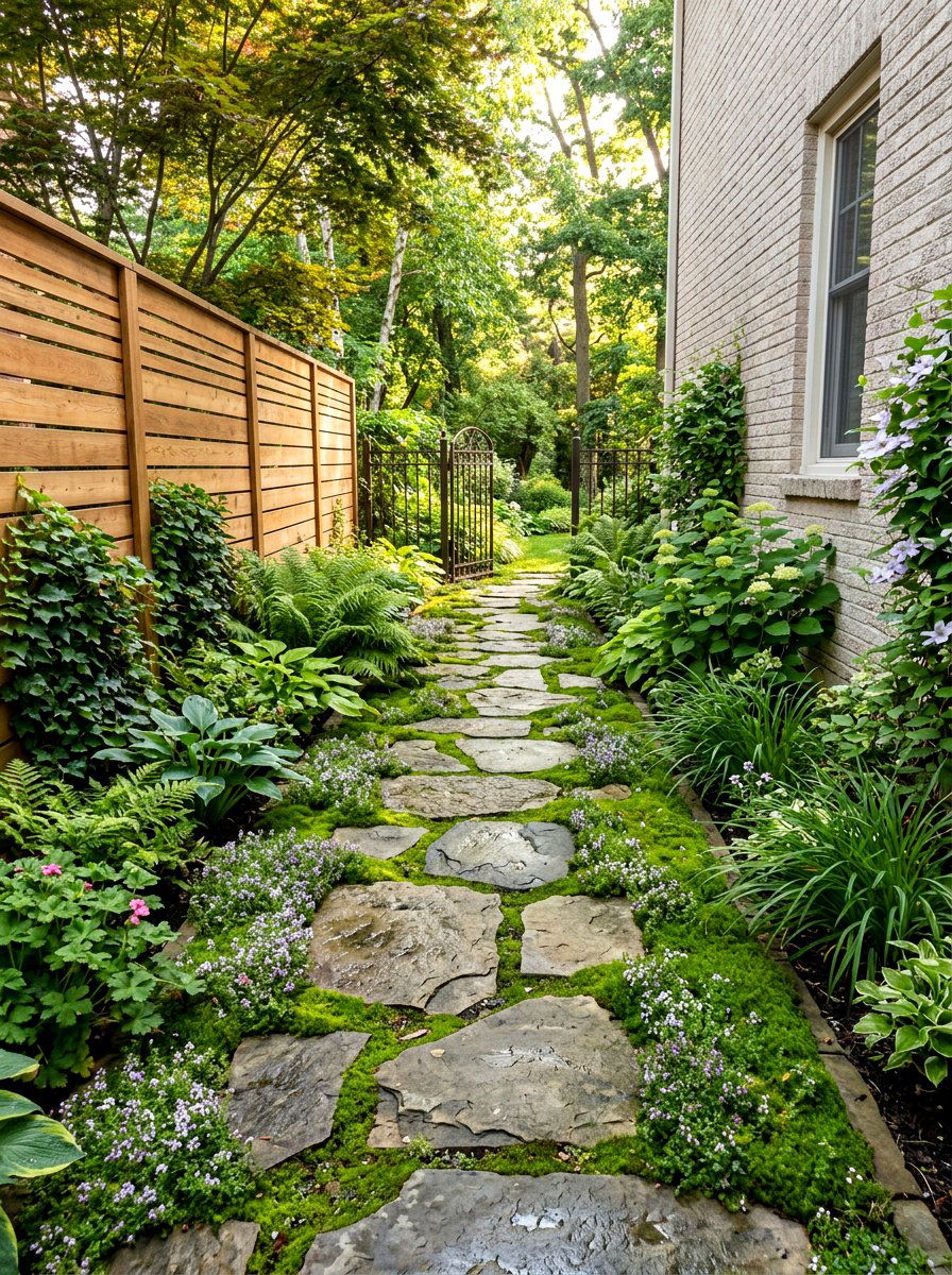 Stone Walkway - 25 Spring Side Yard Decor Ideas