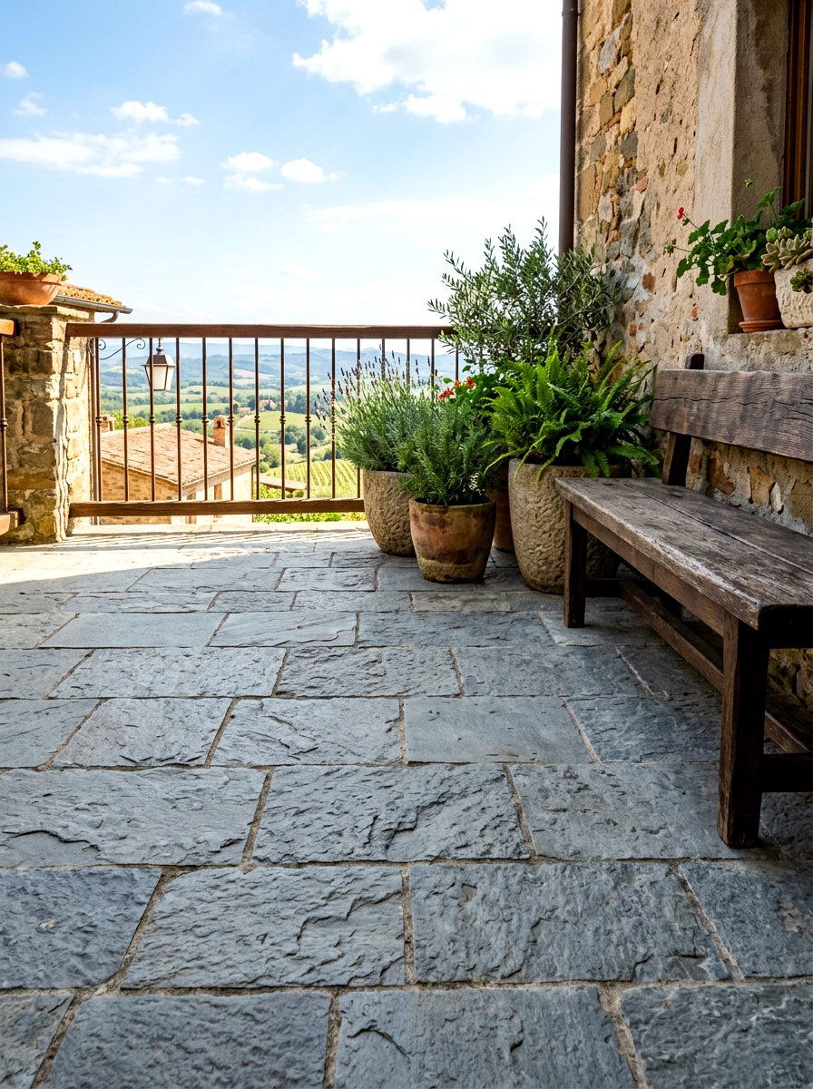 Stone balcony floor tiles - 25 Spring Balcony Floor Decor Ideas