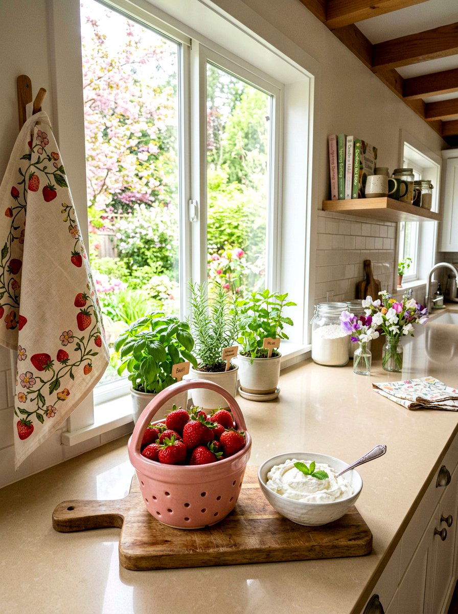 Stoneware Berry Basket - 25 Spring Stoneware Decor Ideas