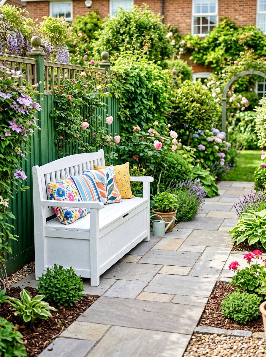 Storage Bench Seating - 25 Spring Side Yard Decor Ideas