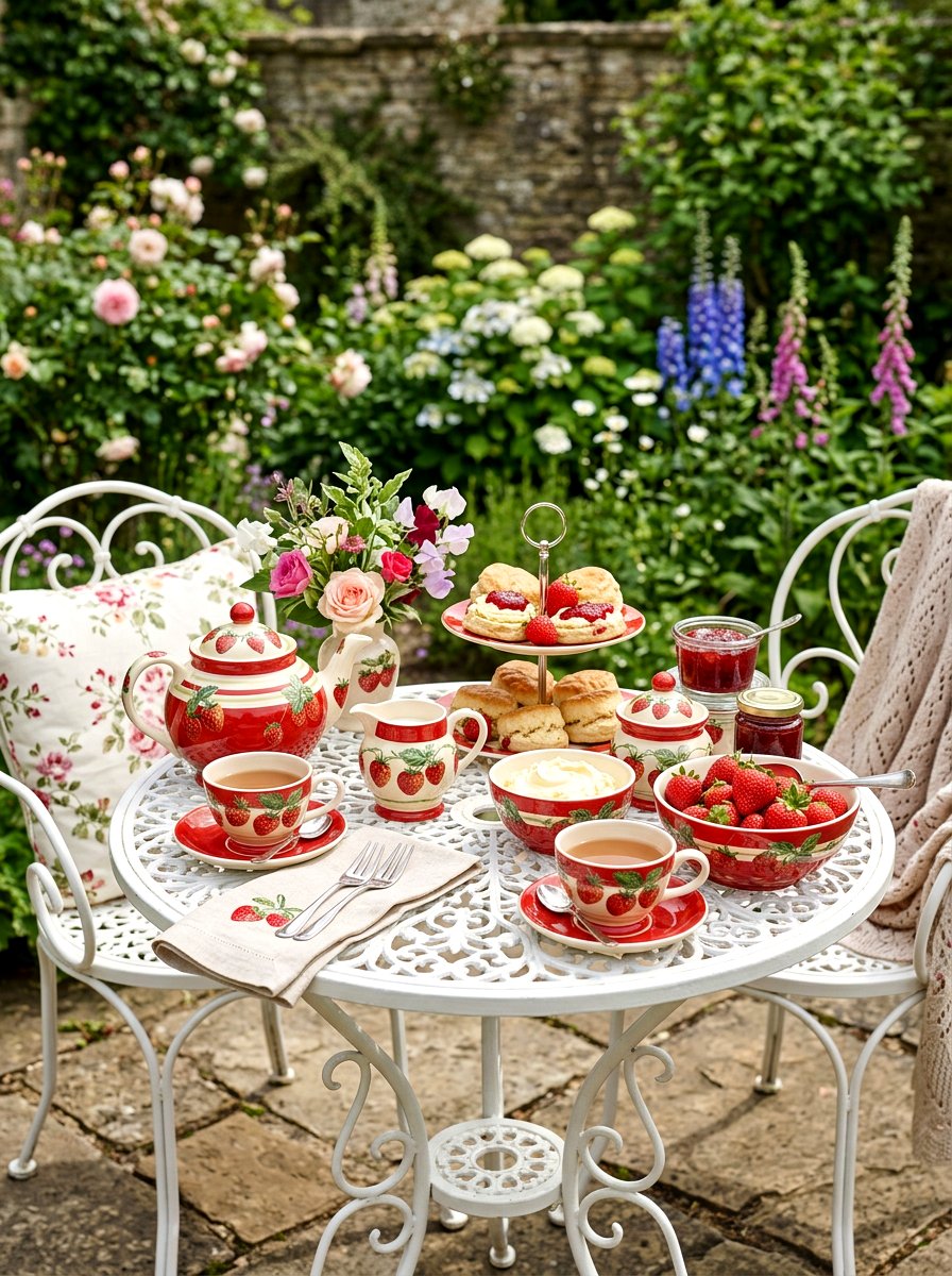 Strawberries And Cream Tea Set - 25 Spring Tea Set Ideas