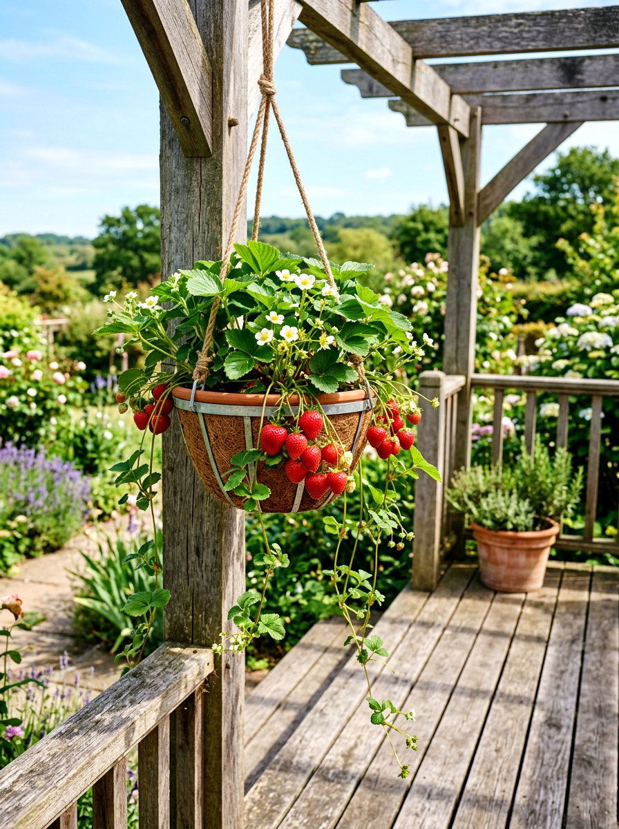 Strawberry hanging basket - 25 Spring Hanging Basket Ideas