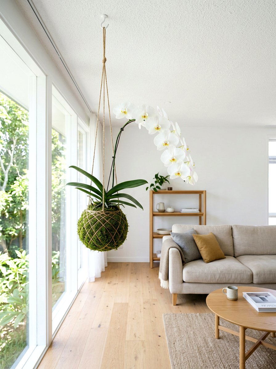 String Garden Orchid - 25 Spring Kokedama Ideas