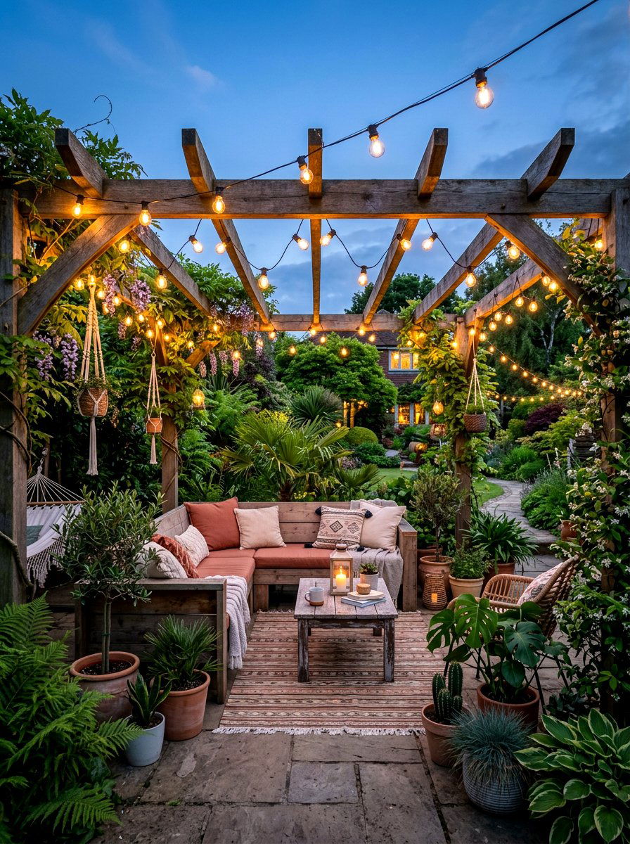 String Lighting - 25 Spring Patio Decor Ideas