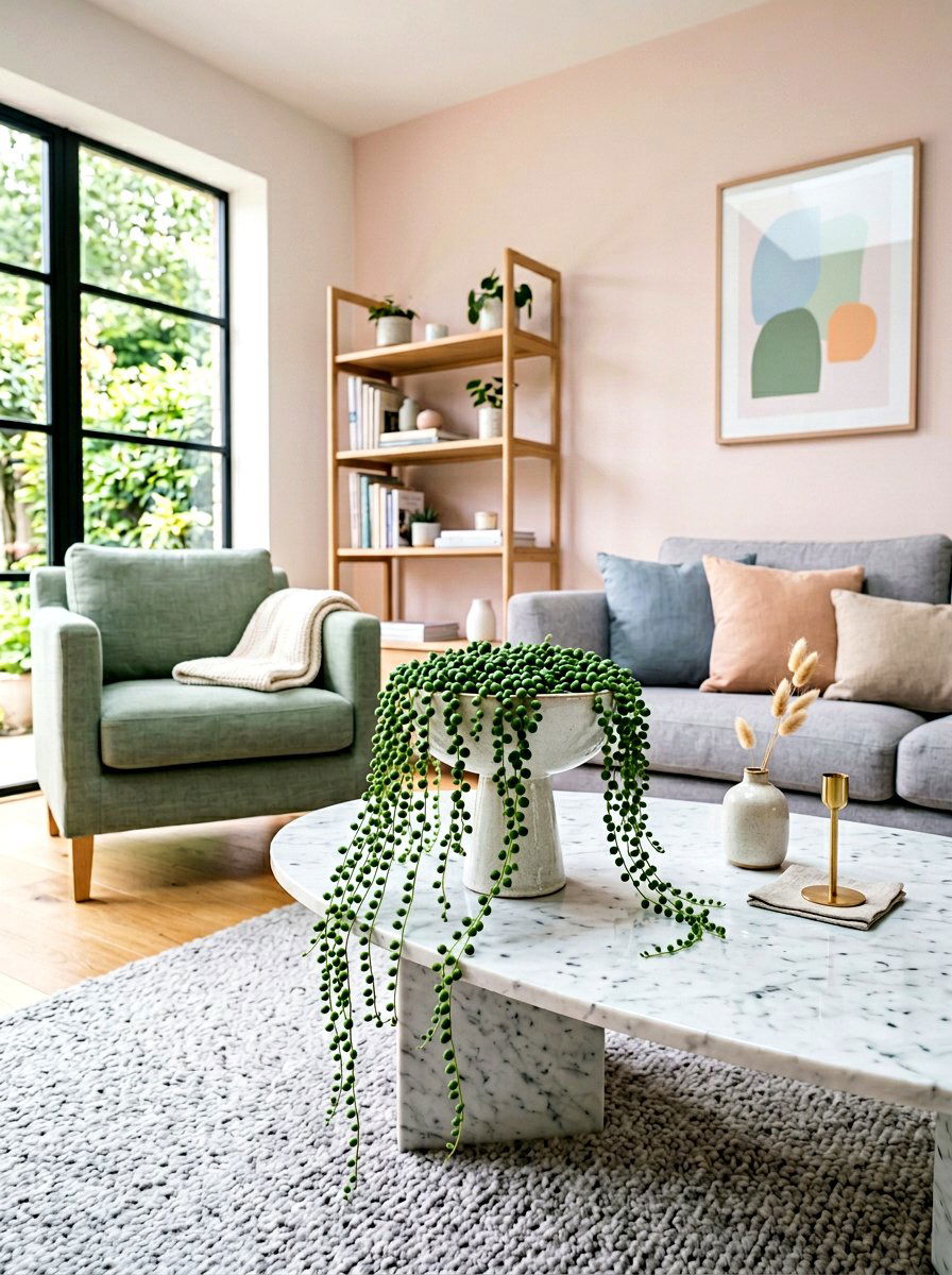 String Of Pearls - 25 Spring Living Room Plant Ideas
