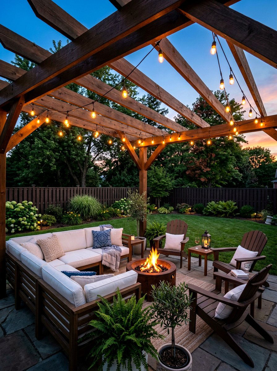String lights for backyard - 25 Backyard Spring Decor Ideas