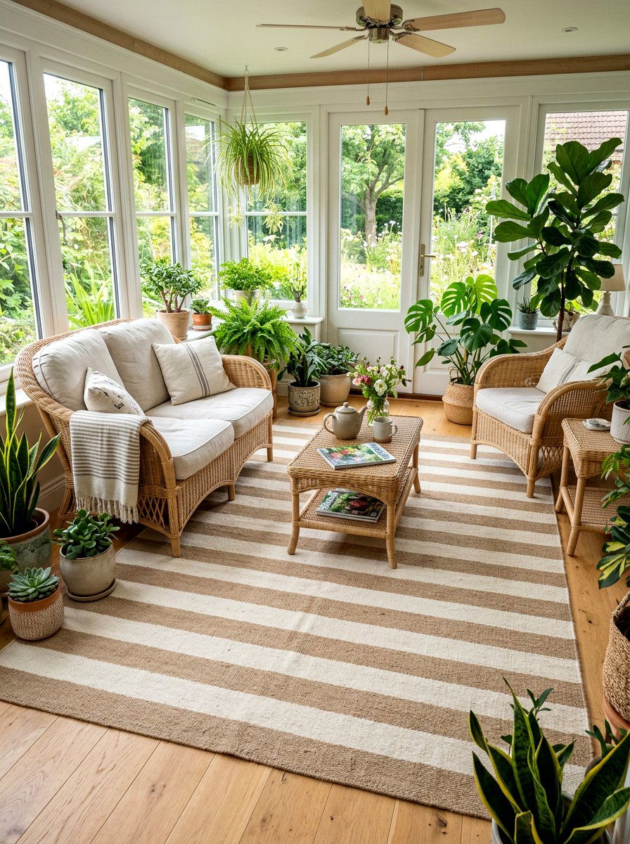 Striped Area Rug - 25 Spring Room Makeover Ideas