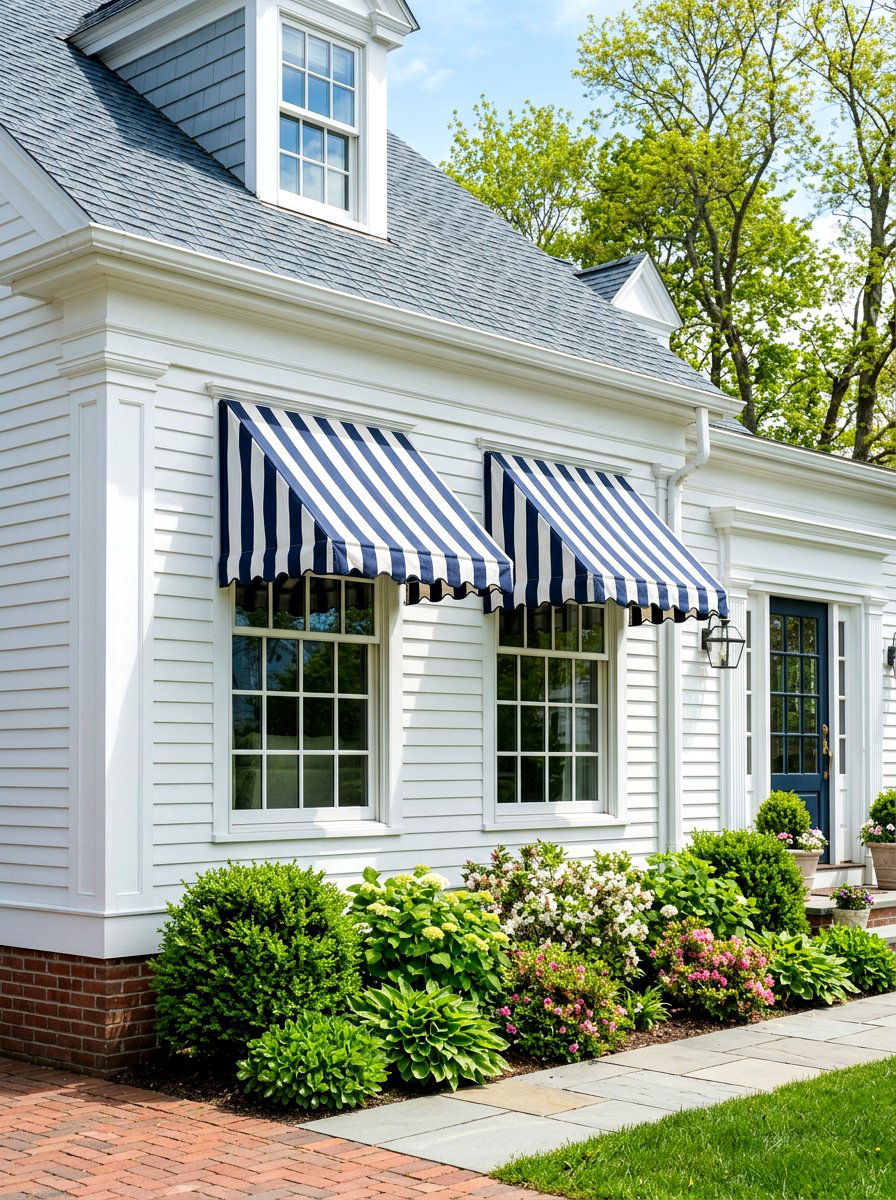 Striped Awning Window Exterior - 25 Spring Striped Decor Ideas