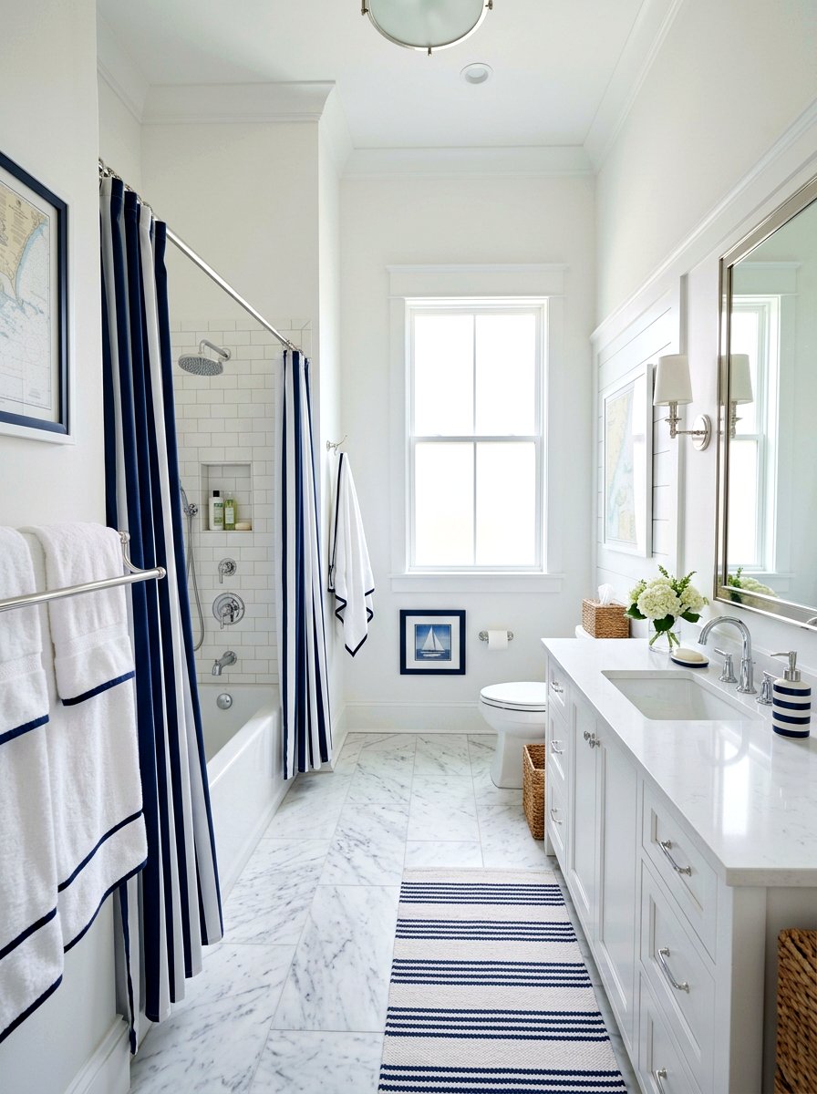 Striped Cotton Bathroom - 25 Spring Shower Curtain Ideas