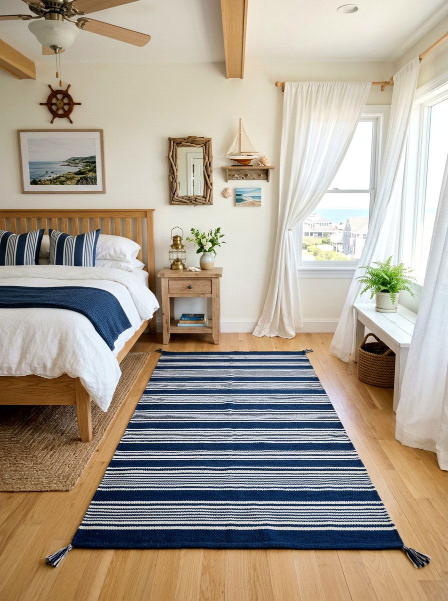 Striped Cotton Flatweave Rug - 25 Spring Bedroom Rug Ideas
