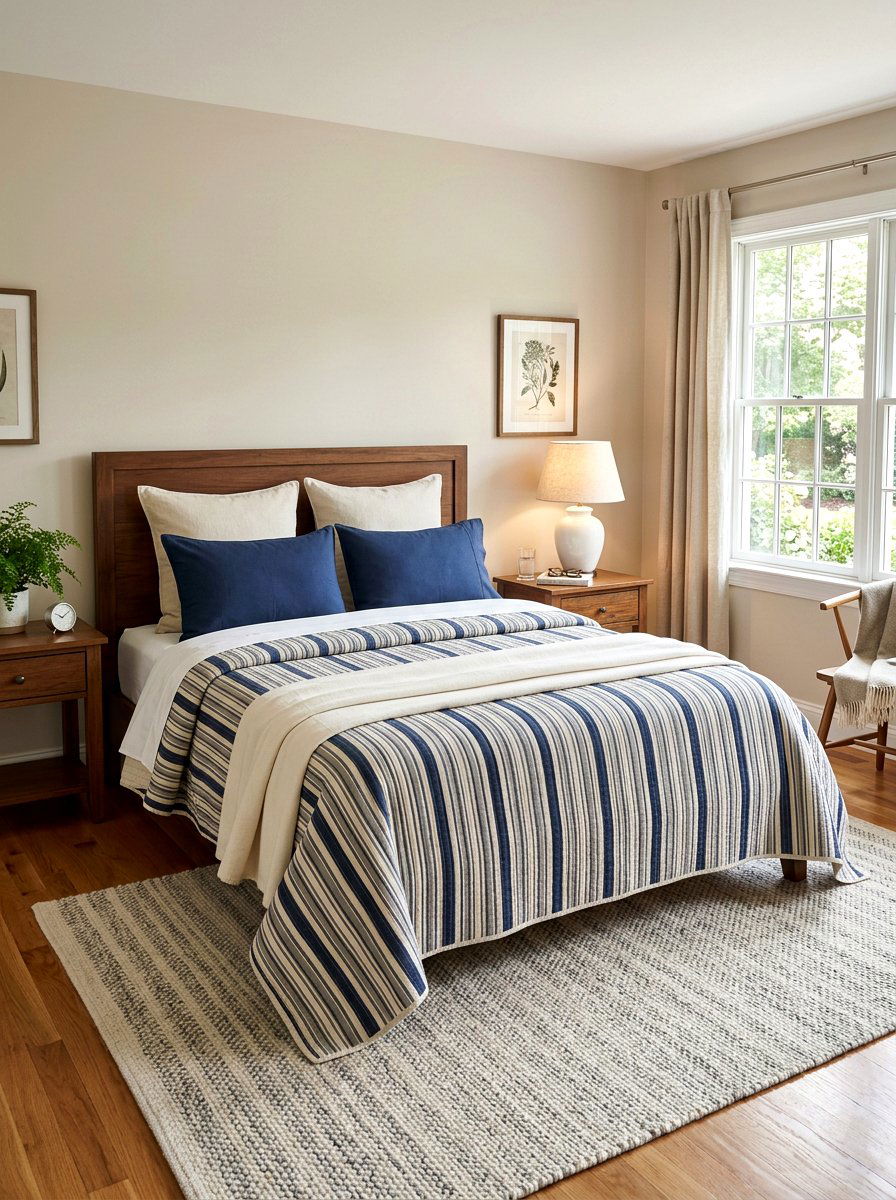 Striped Cotton Quilt - 25 Spring Quilt Ideas