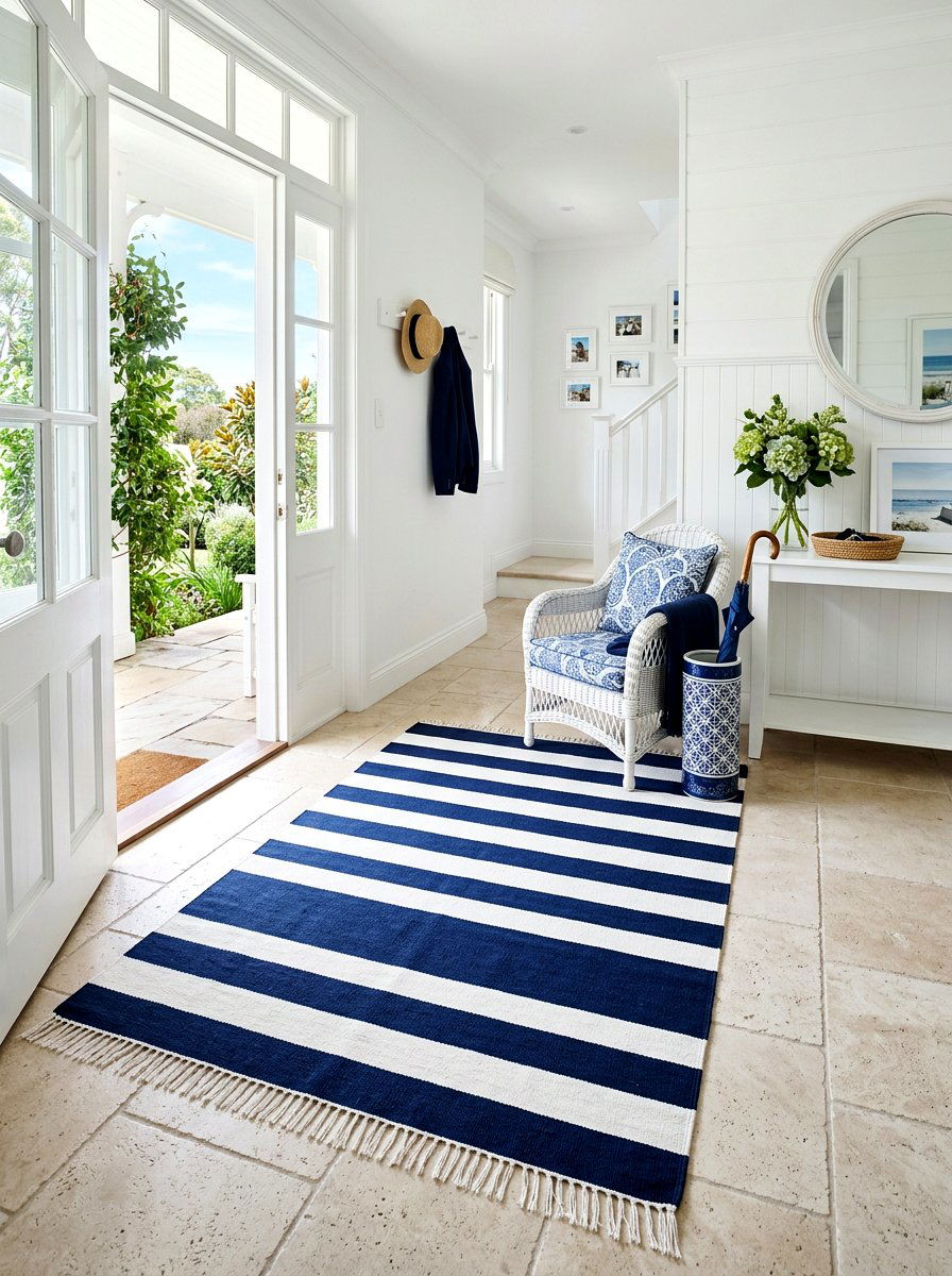 Striped Cotton Rug - 25 Spring Entryway Rug Ideas